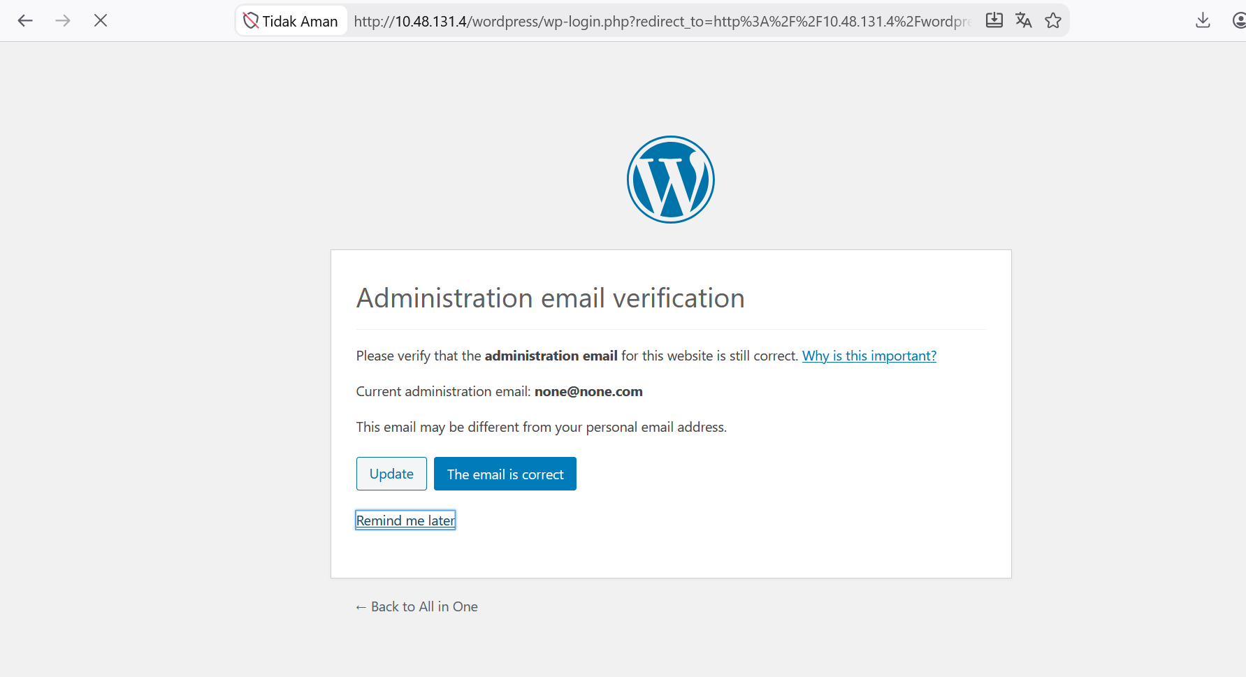 Mengakses panel admin